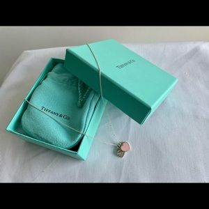 Tiffany & Co. Pink Double Heart Tag Pendant
